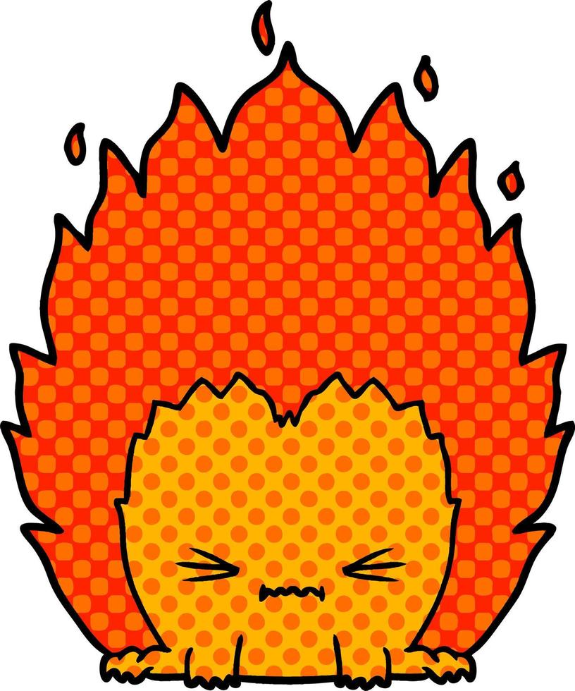 cartoon fire creature vector