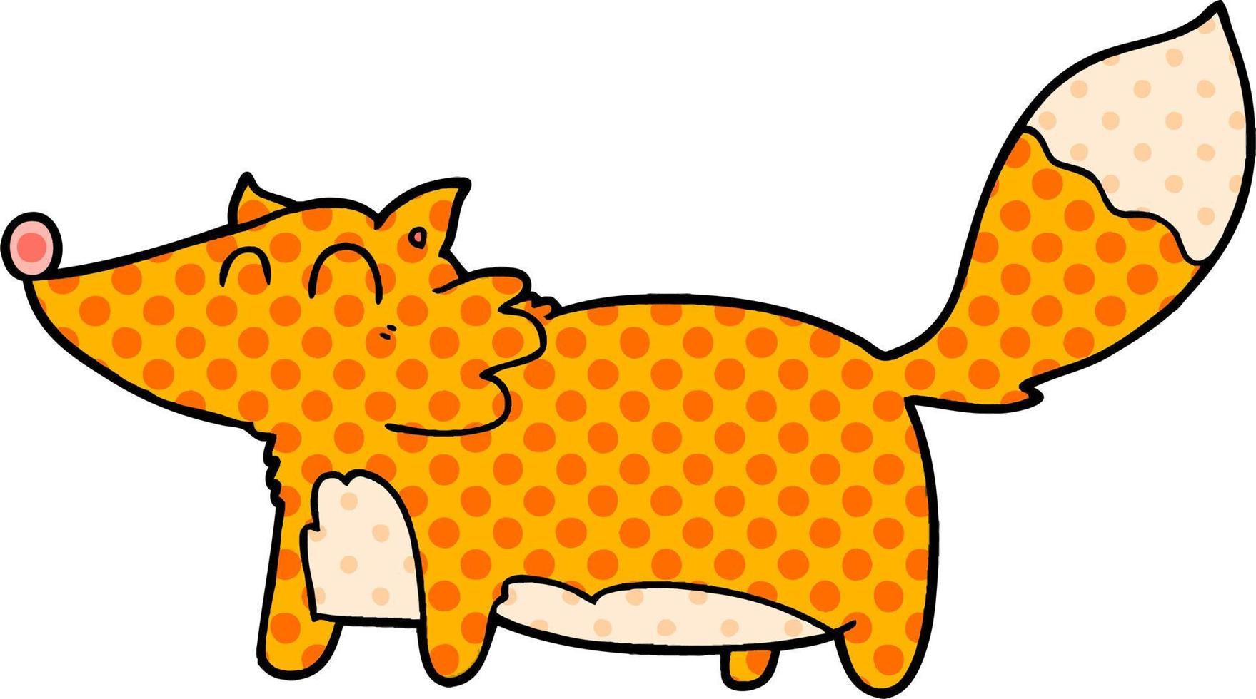 fat cartoon fox vector