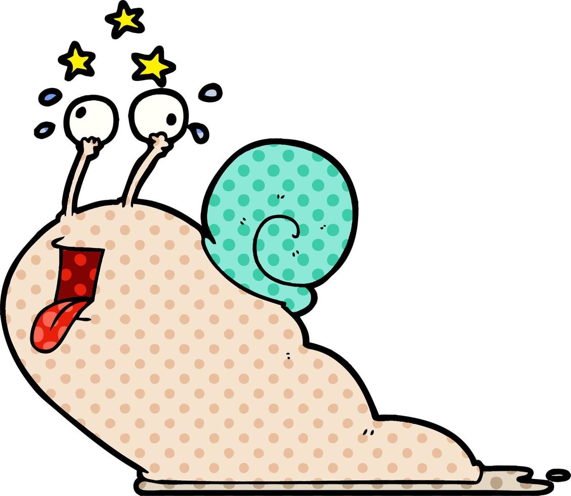 crazy cartoon snail vector