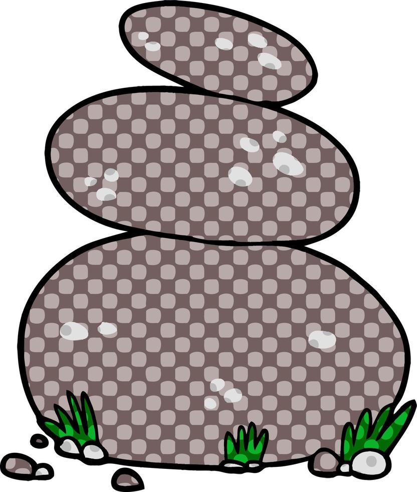 cartoon large stacked stones vector