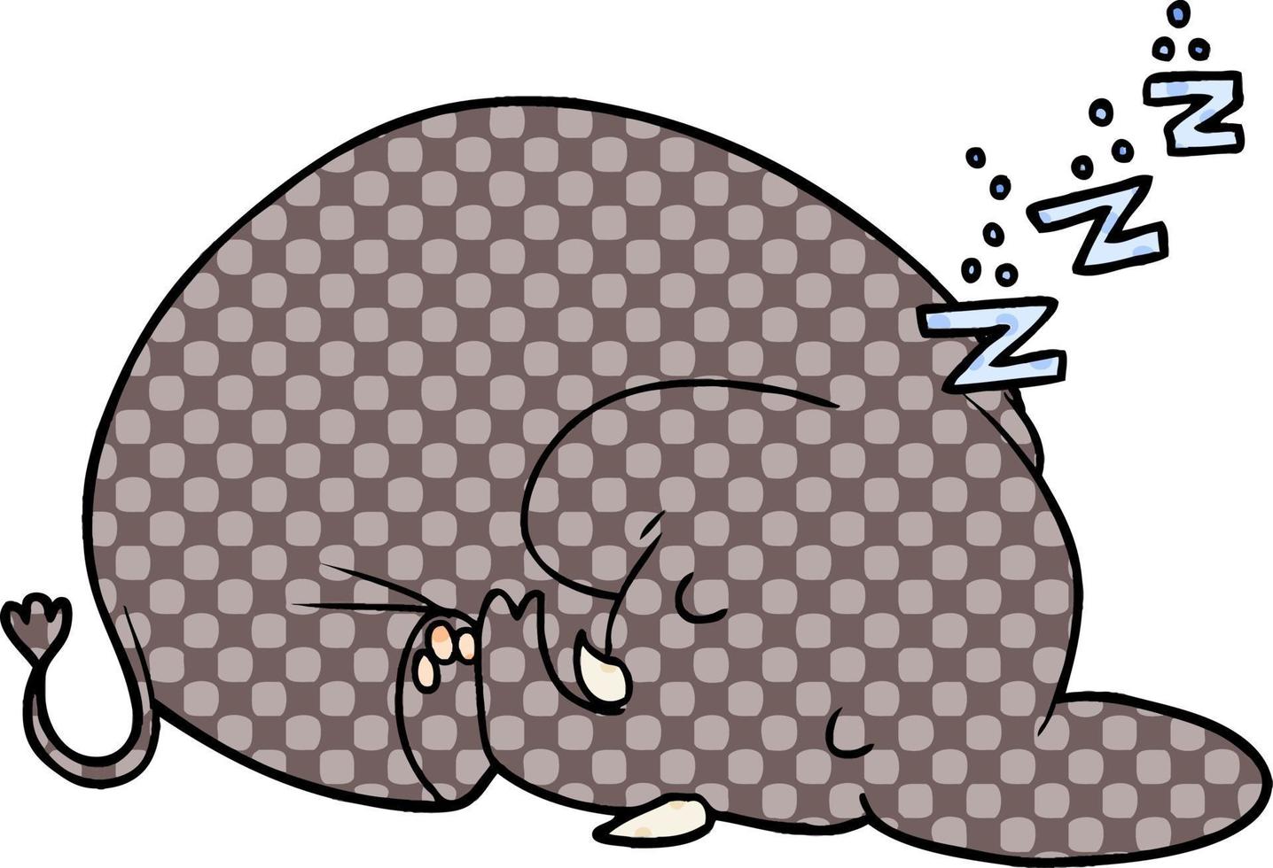 cartoon sleeping elephant vector