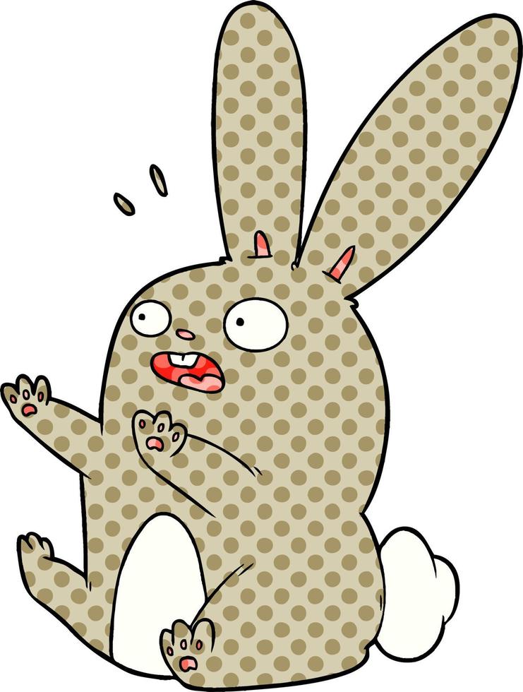 cartoon startled rabbit vector