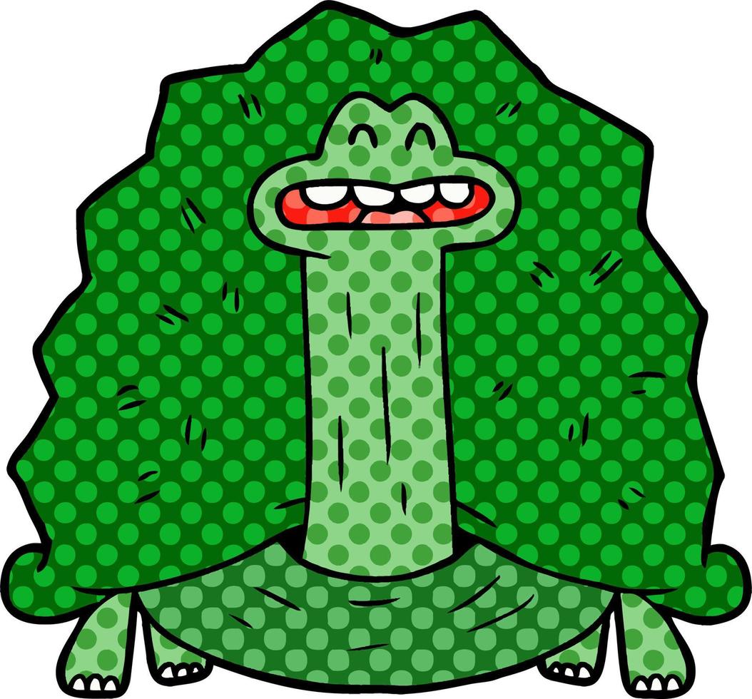funny cartoon turtle vector