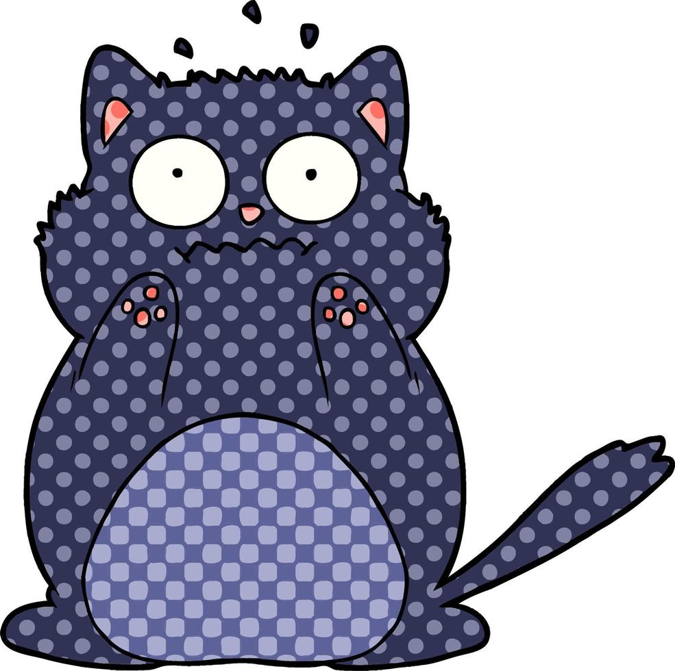cartoon worried cat vector