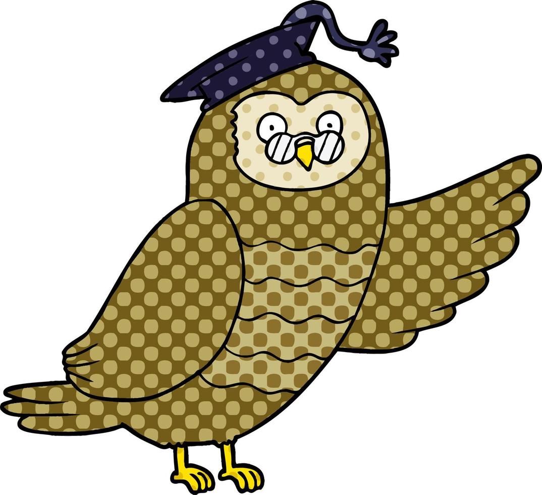 cartoon owl graduate vector