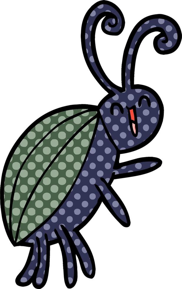 cartoon happy beetle vector