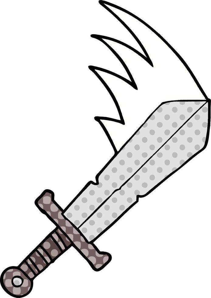 cartoon swinging sword vector