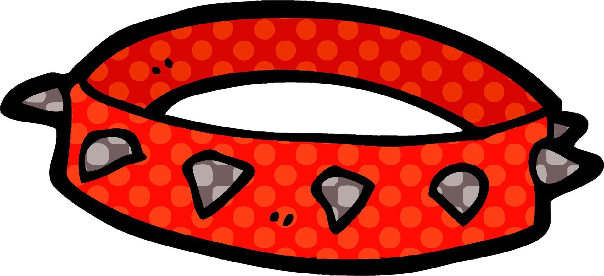 cartoon spiked dog collar vector