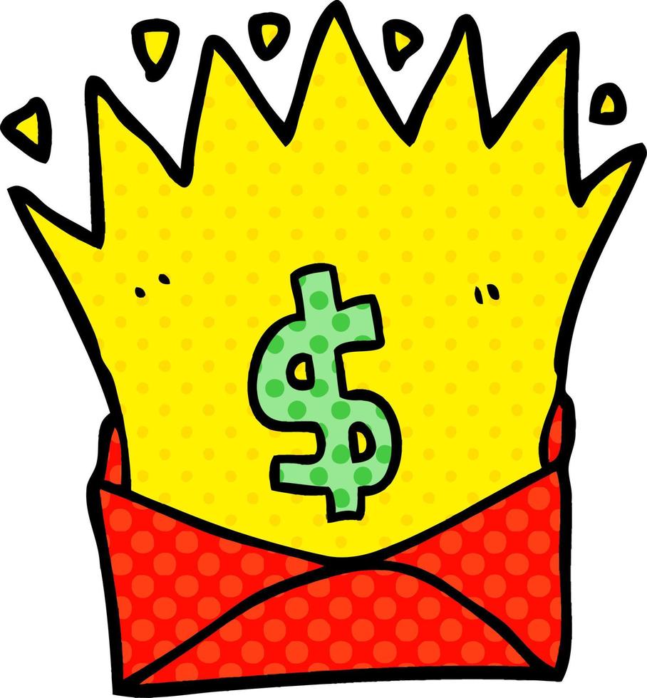 cartoon envelope with money sign vector
