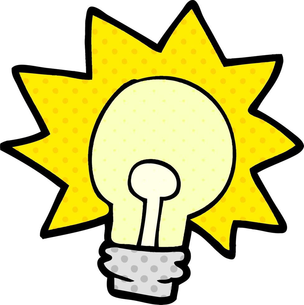 cartoon shining light bulb vector