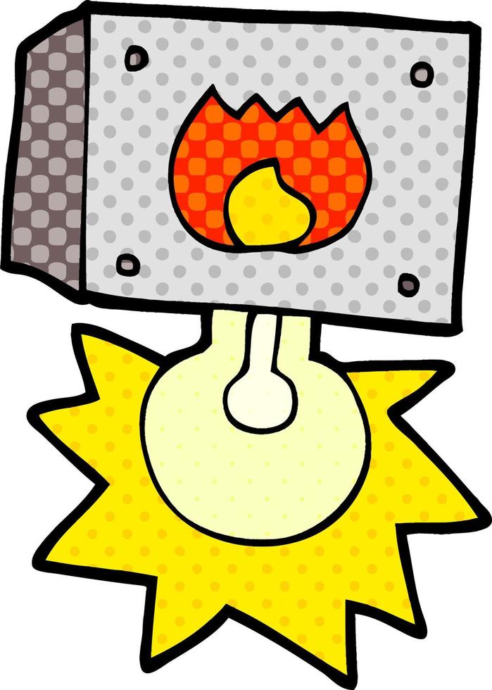 cartoon flashing fire warning light vector