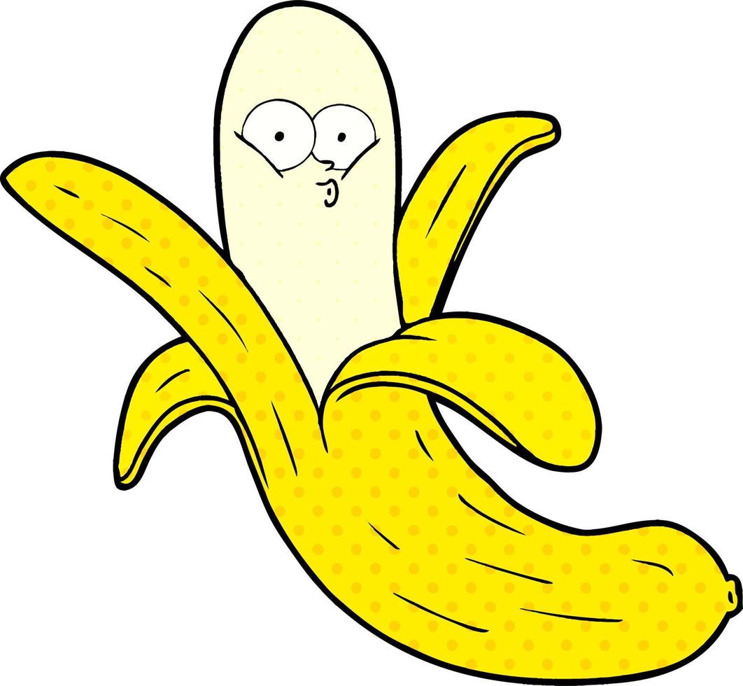 cartoon banana with face vector