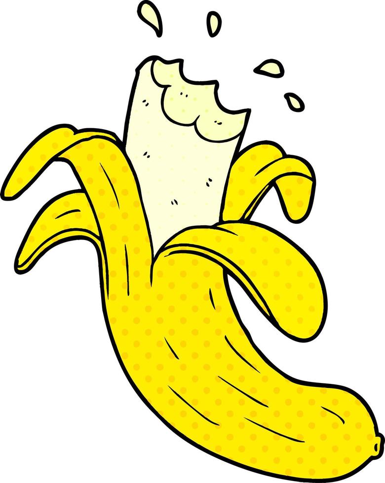 cartoon bitten banana vector