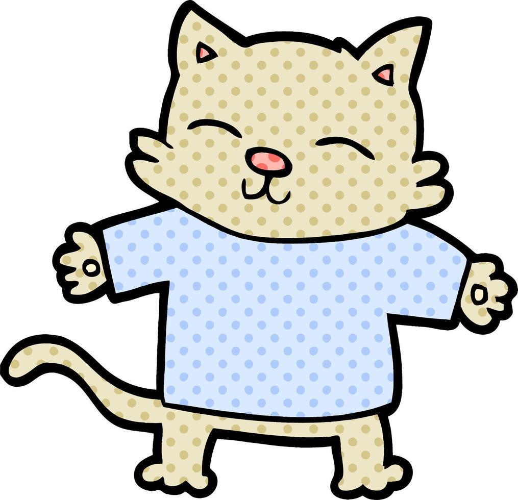 happy cartoon cat vector