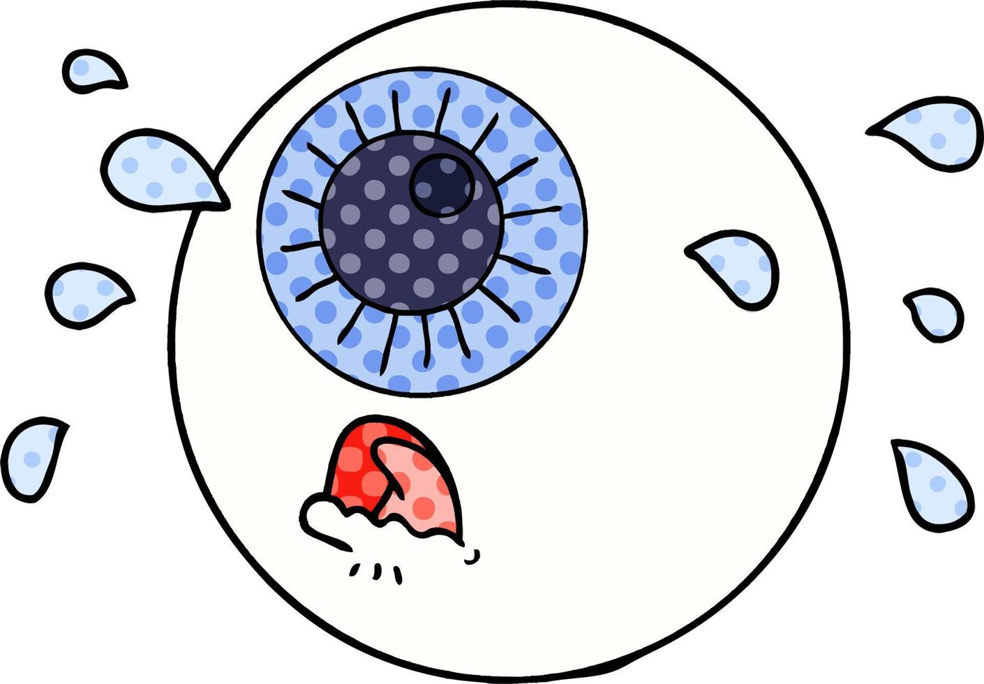 cartoon eyeball crying vector