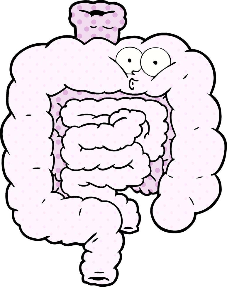 cartoon surprised intestines vector