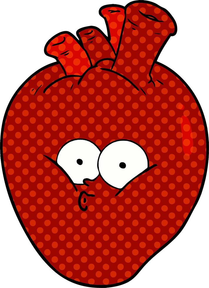 cartoon confused heart vector