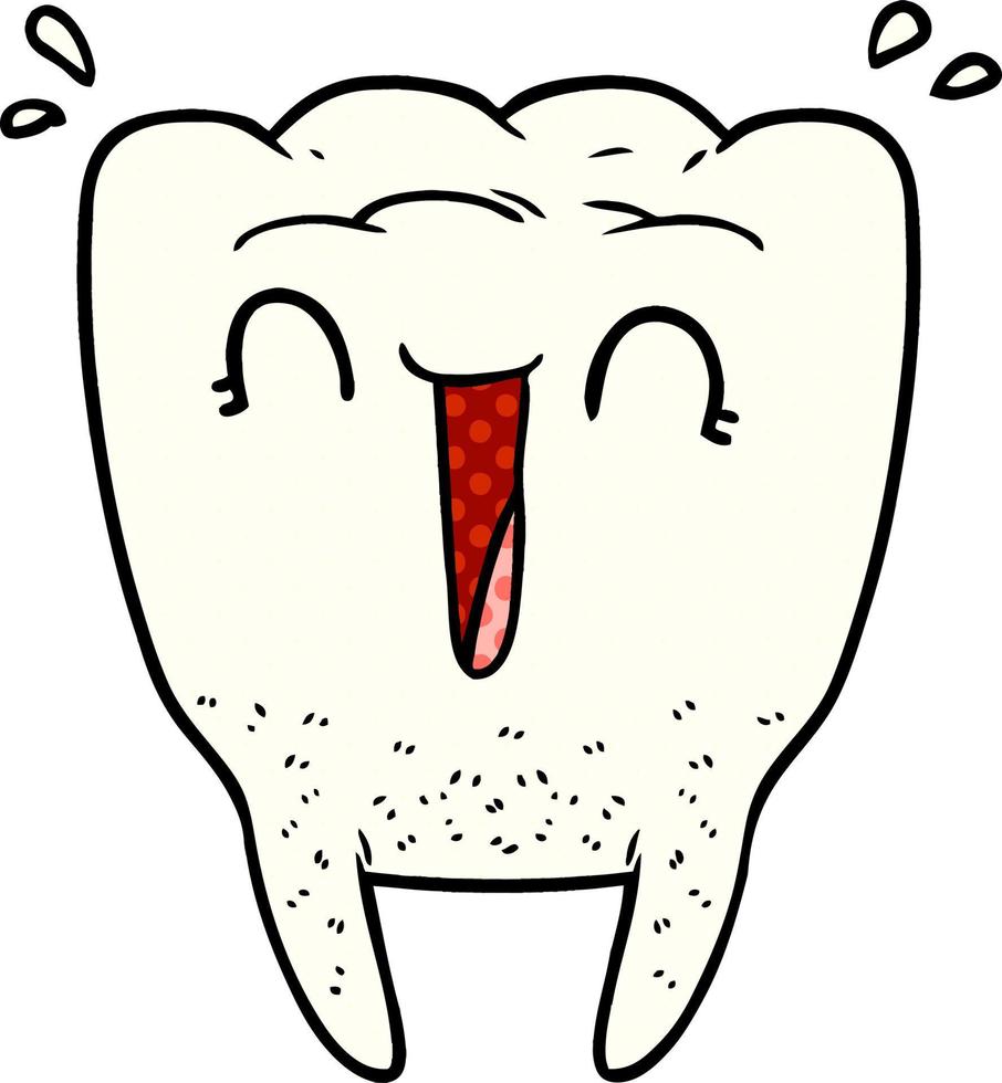 cartoon happy tooth vector