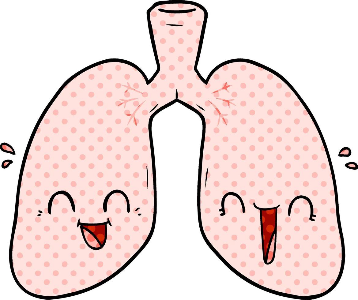 cartoon happy lungs vector