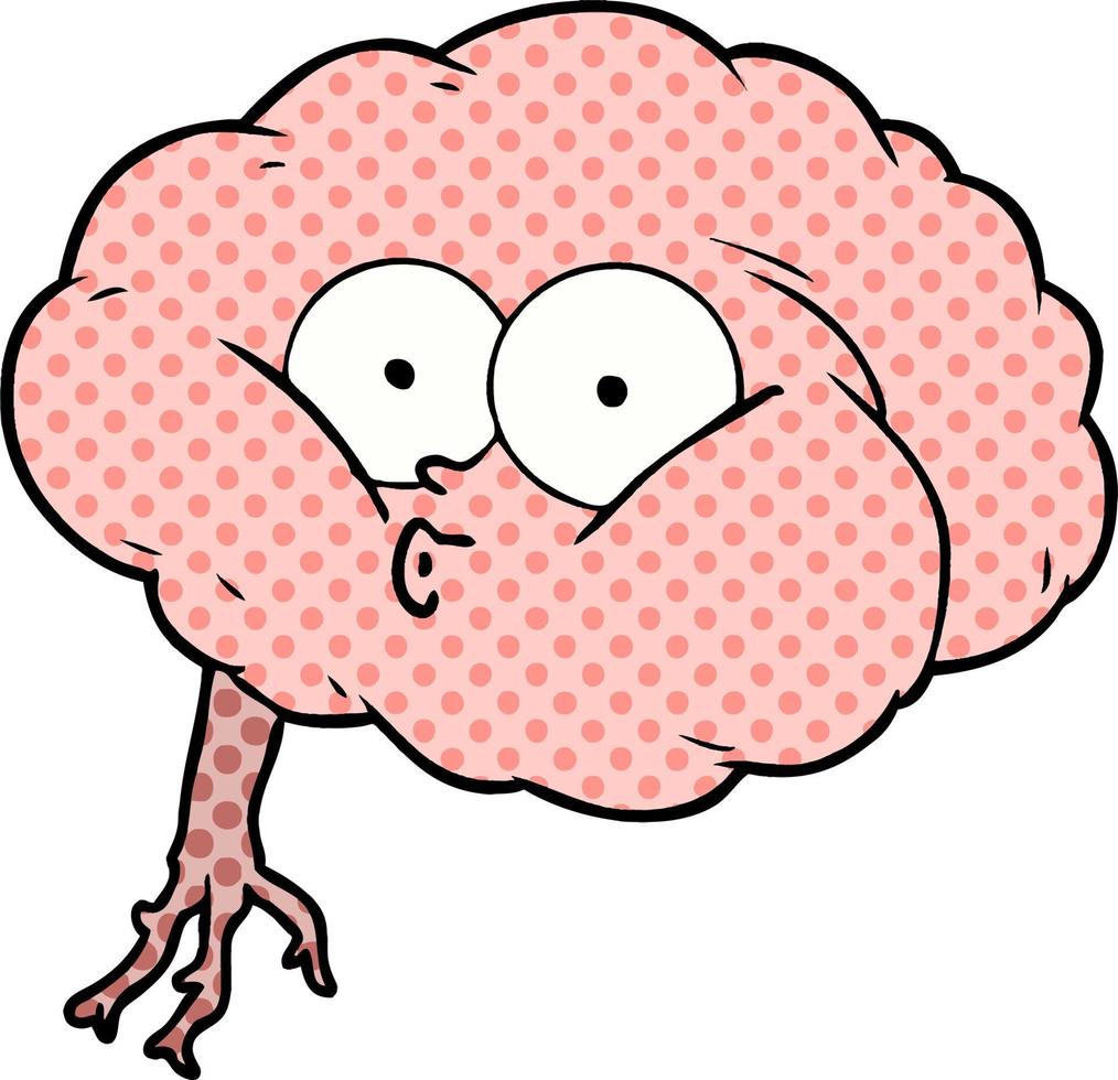 cartoon impressed brain vector