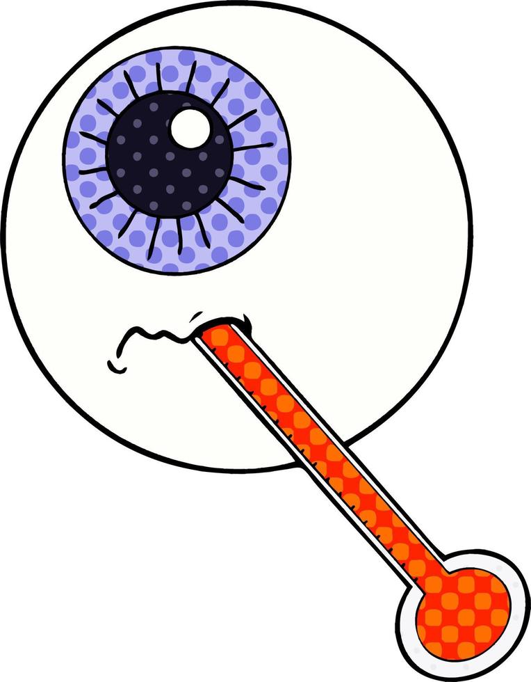 globo ocular enfermo de dibujos animados vector