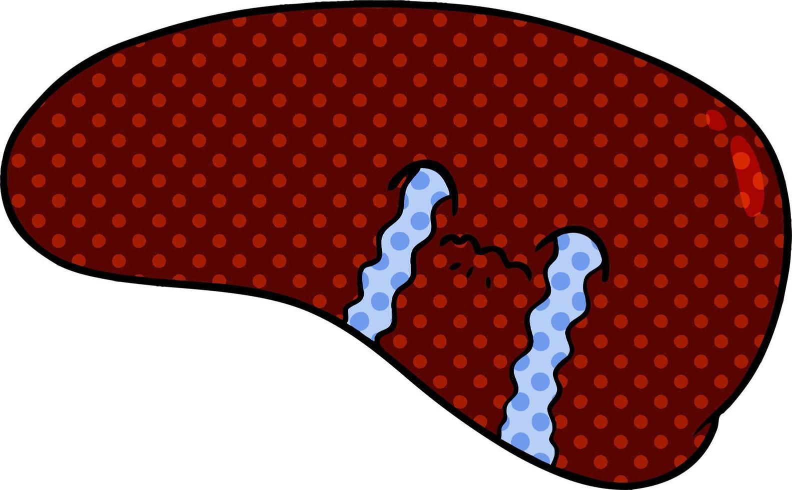 cartoon liver crying vector