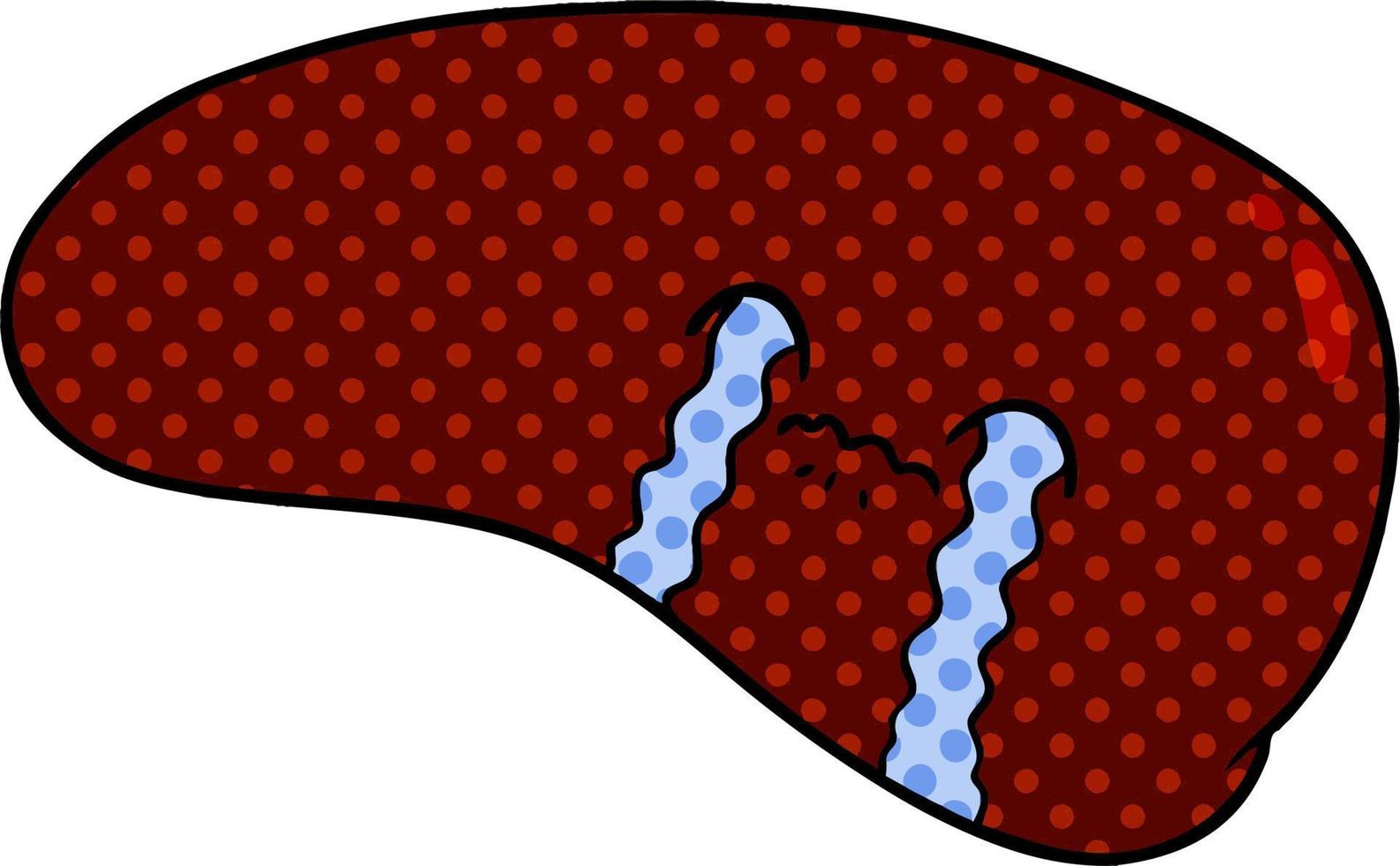 hígado de dibujos animados llorando vector