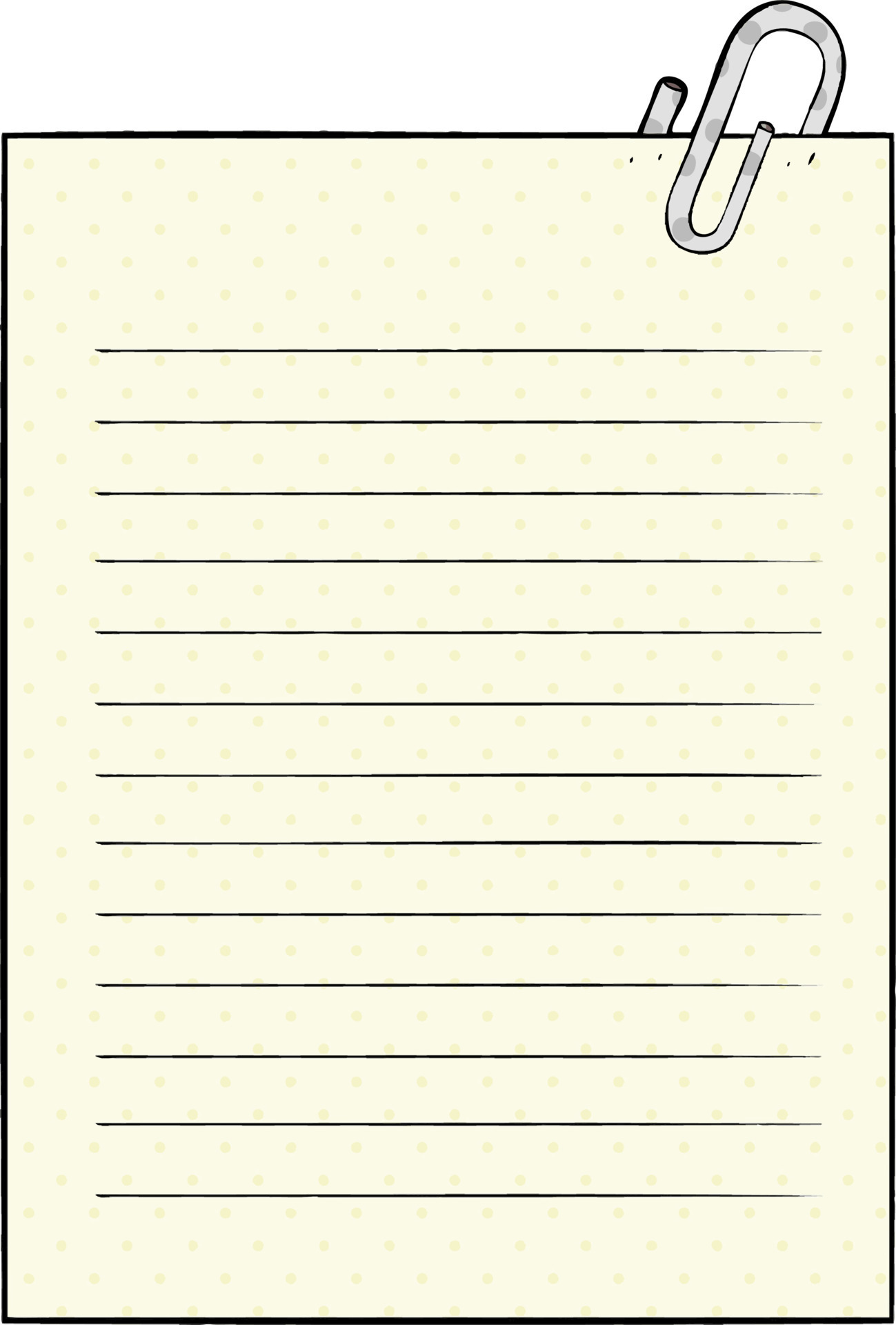 cartoon lined paper with paperclip 12402418 Vector Art at Vecteezy