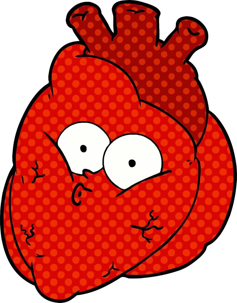 cartoon curious heart vector