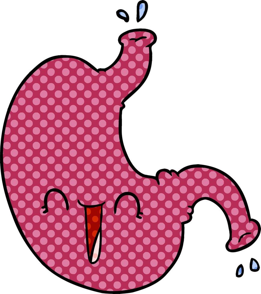 cartoon happy stomach vector