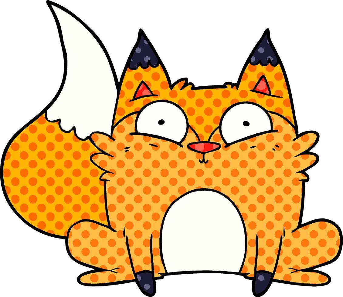 cartoon startled fox vector