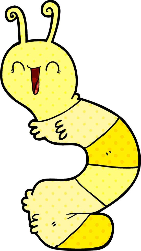 cartoon happy caterpillar vector