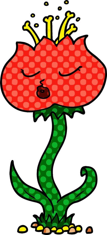 cute cartoon flower vector