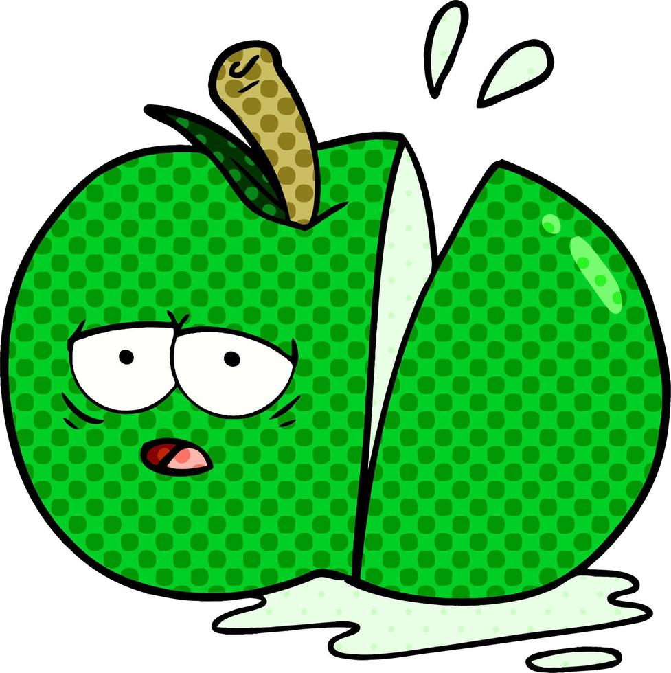 cartoon sliced apple vector