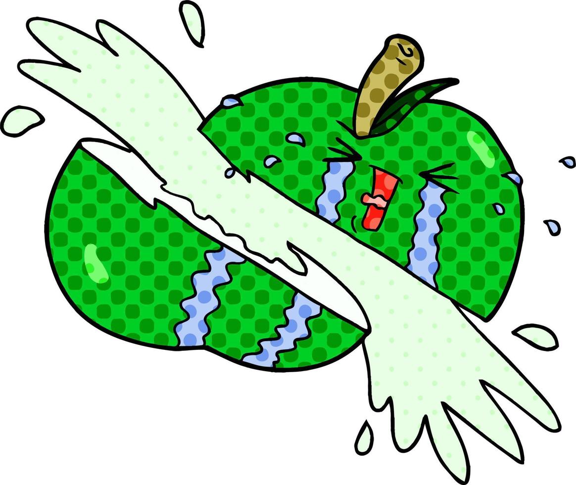 cartoon sliced apple vector