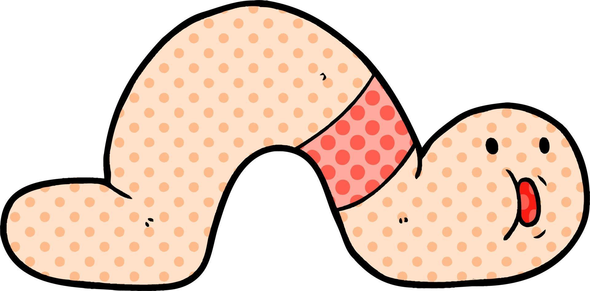 cartoon surprised worm vector