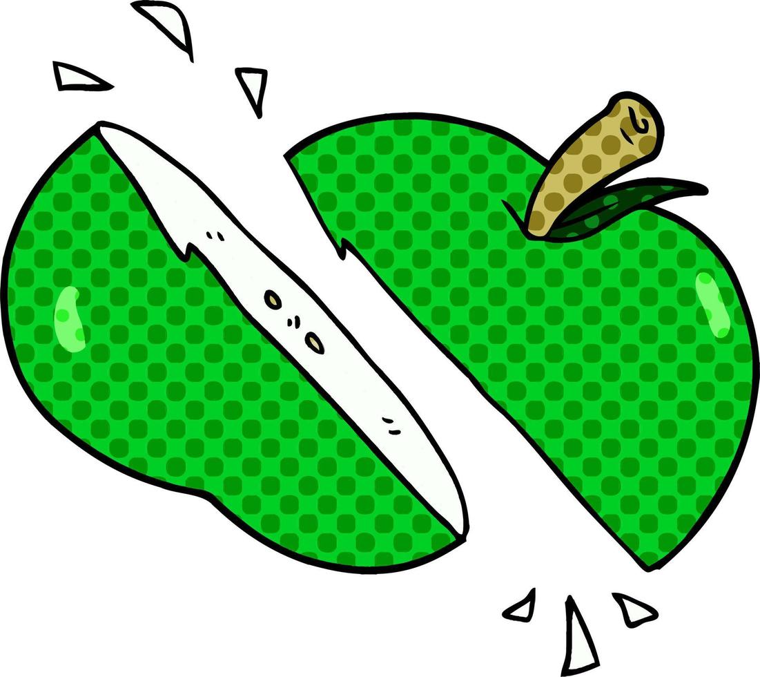 cartoon sliced apple vector