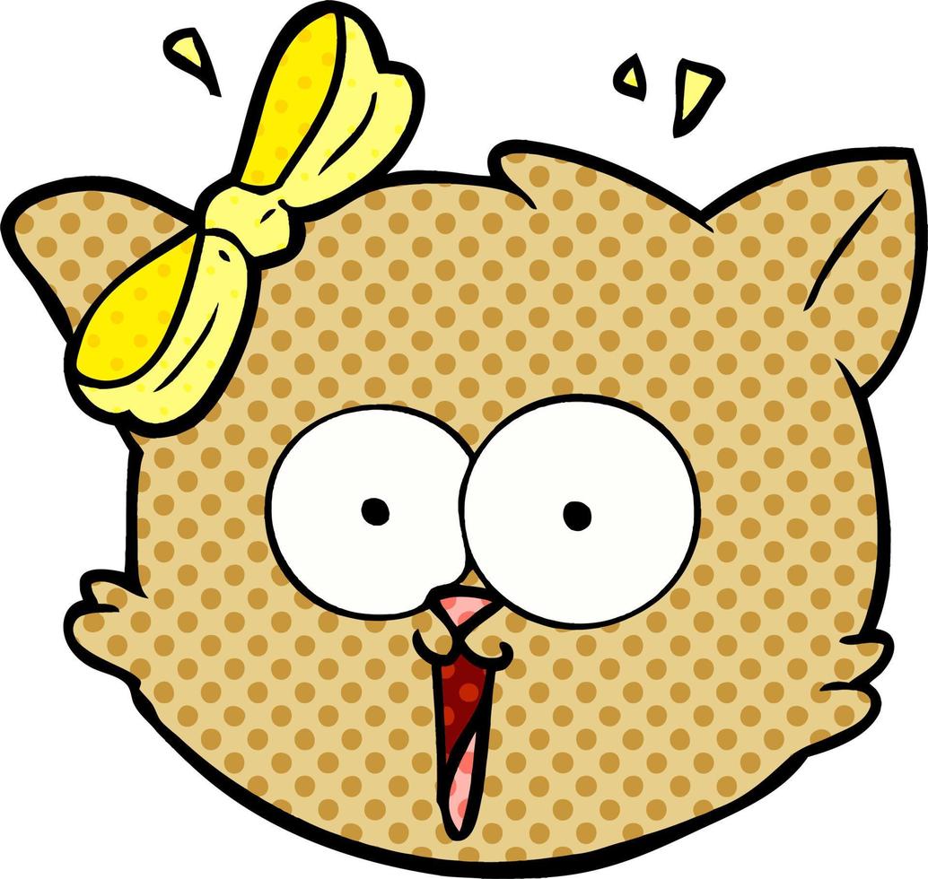 cartoon surprised cat face vector