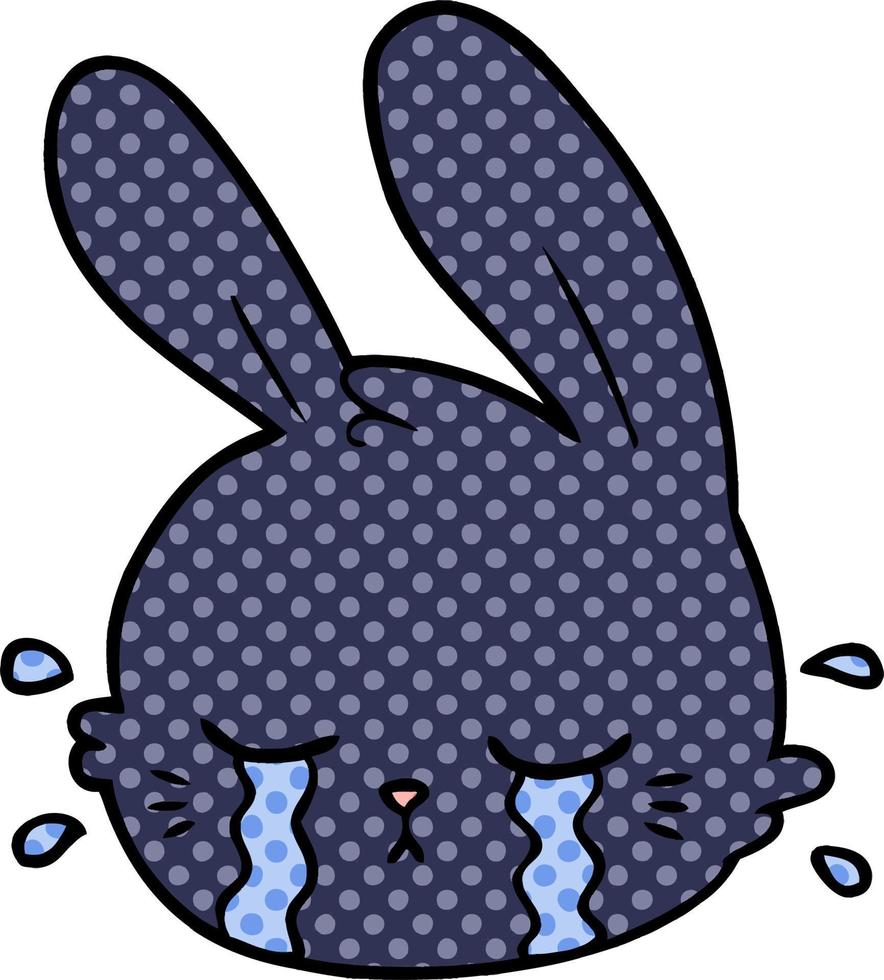 cartoon rabbit face crying 12402618 Vector Art at Vecteezy