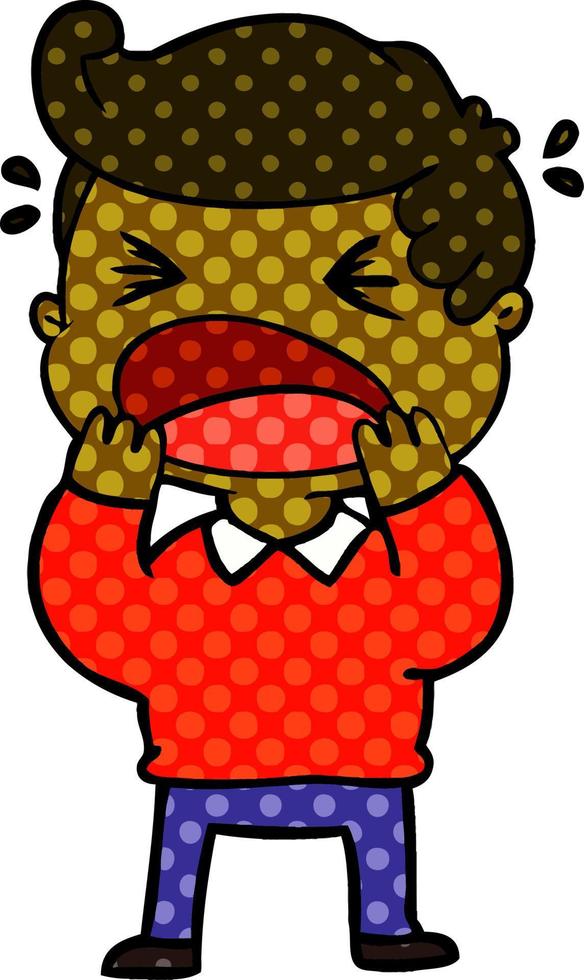 cartoon shouting man vector