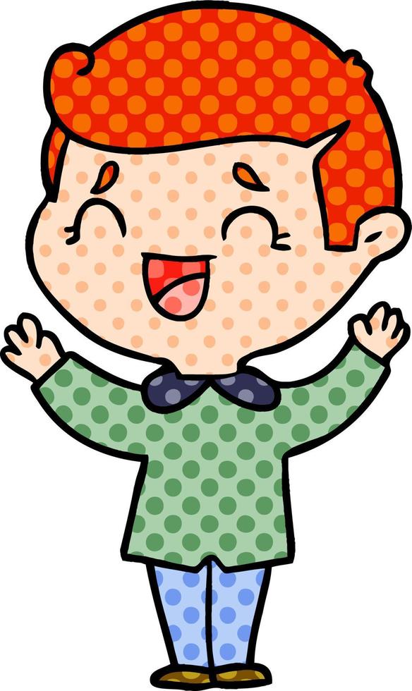 cartoon laughing man vector