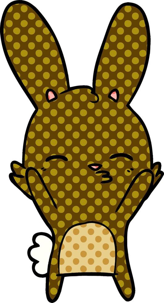 curious bunny cartoon vector