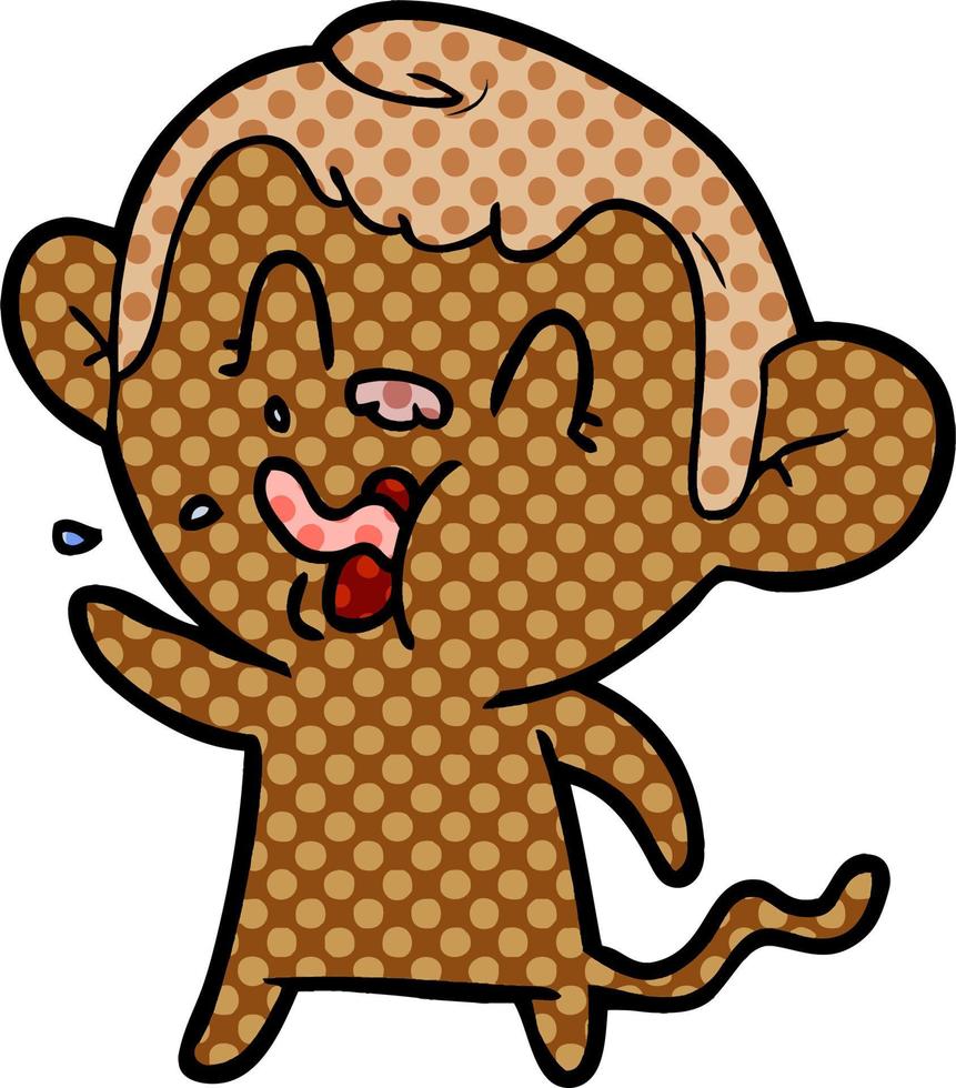 crazy cartoon monkey vector