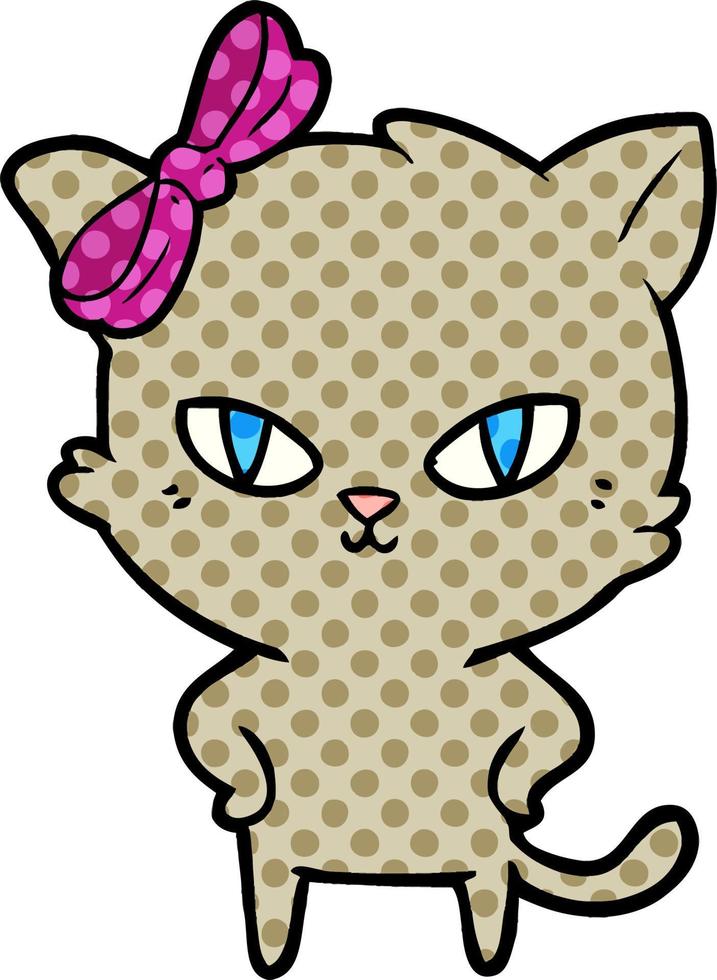 lindo gato de dibujos animados vector