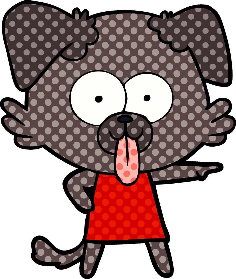 cartoon dog with tongue sticking out vector