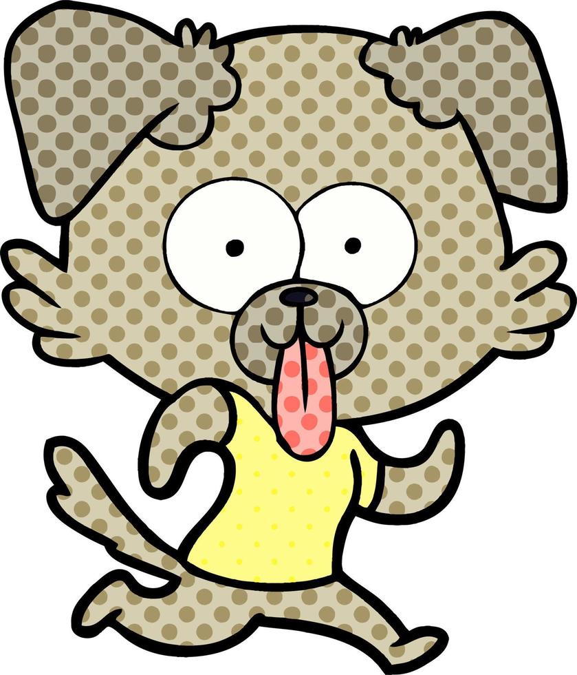 cartoon dog with tongue sticking out vector