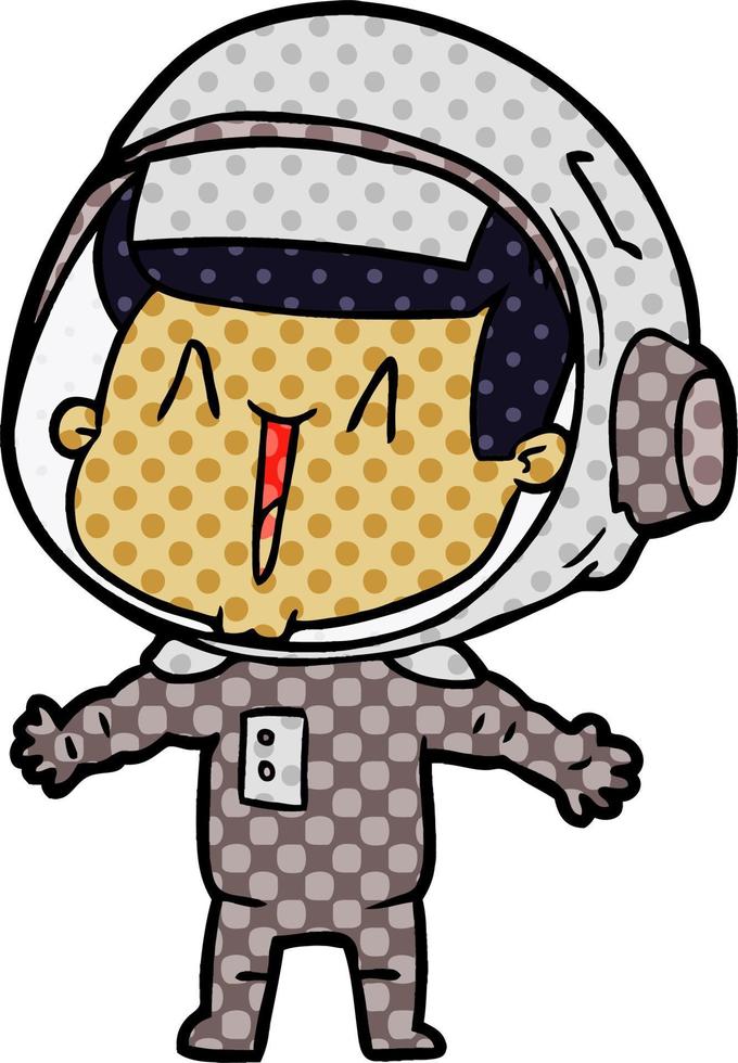 happy cartoon astronaut vector