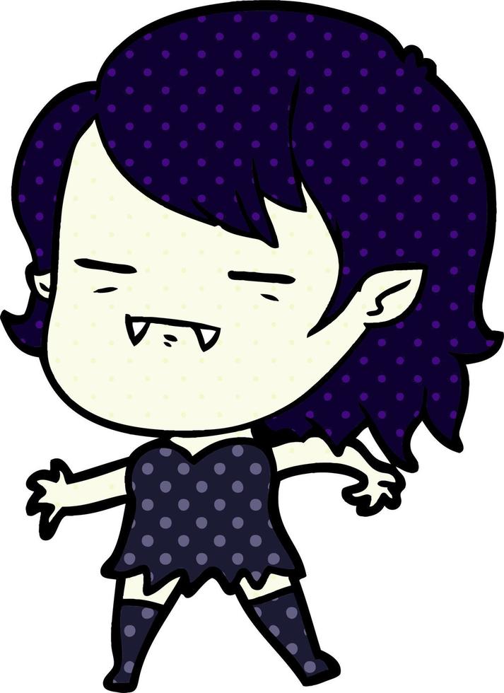 cartoon undead vampire girl vector
