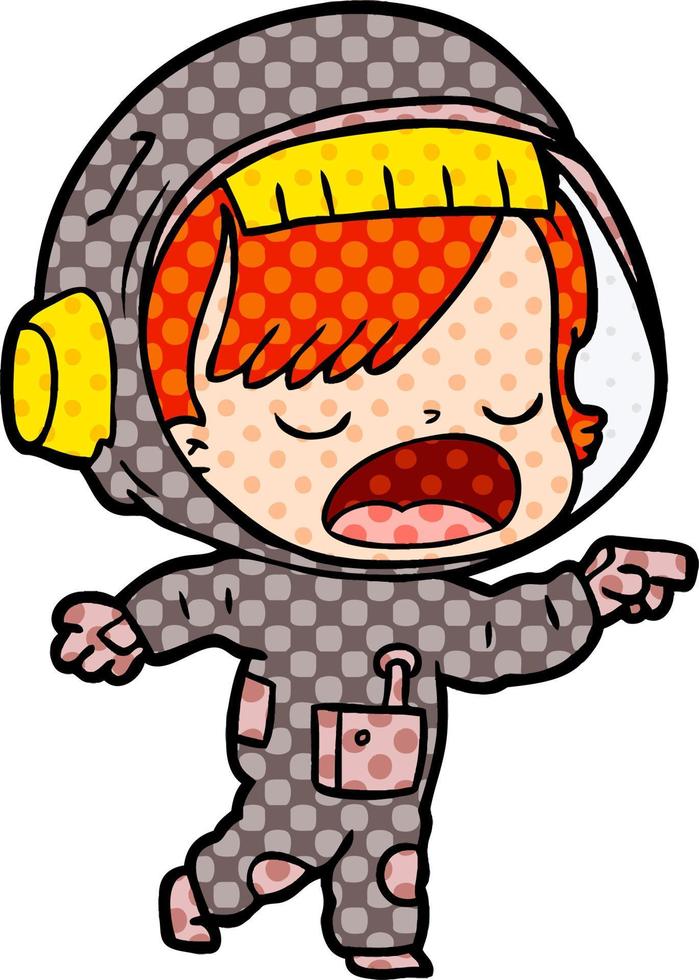 cartoon talking astronaut vector