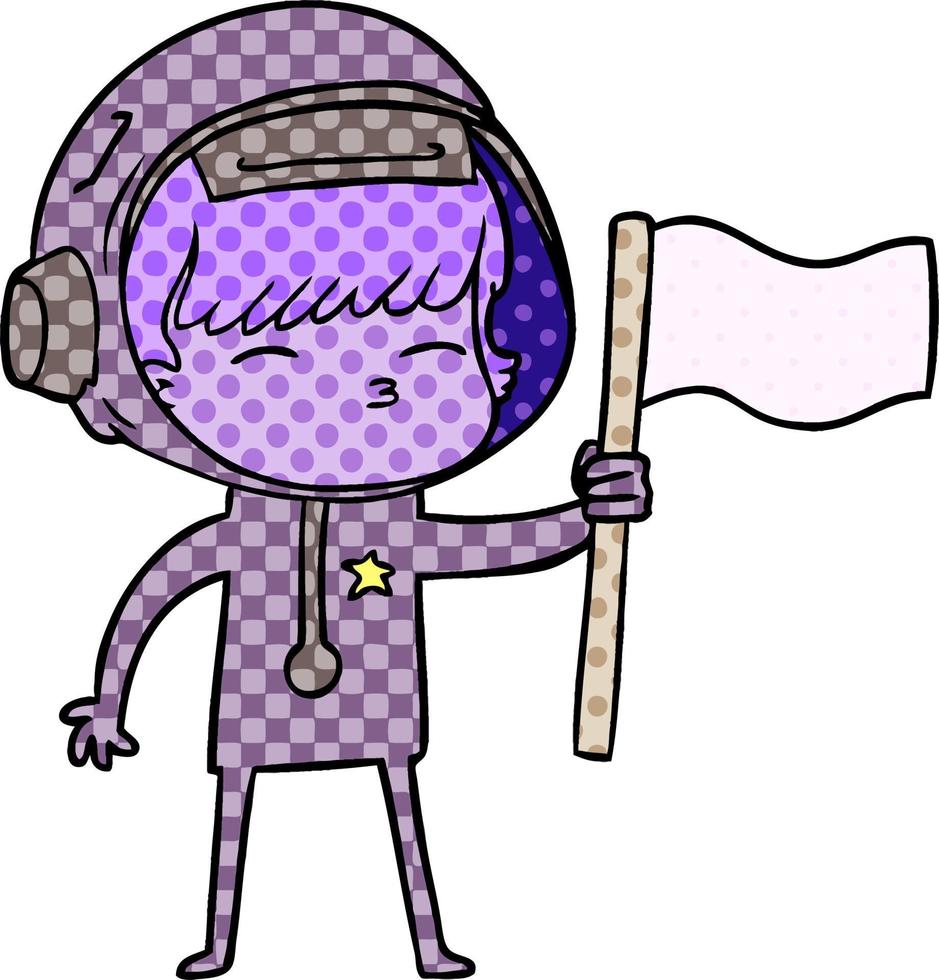 cartoon curious astronaut vector